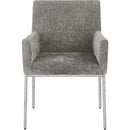  Color_Grey/ Silver -- Reeves Grey Chenille Fabric Upholstered Dining Arm Chair IMAGE 3