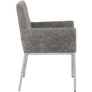  Color_Grey/ Silver -- Reeves Grey Chenille Fabric Upholstered Dining Arm Chair IMAGE 4