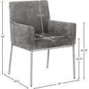  Color_Grey/ Silver -- Reeves Grey Chenille Fabric Upholstered Dining Arm Chair IMAGE 8