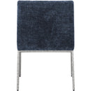  Color_Navy/ Silver -- Reeves Navy Chenille Fabric Upholstered Dining Arm Chair IMAGE 5