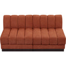 Meridian Quinn Cognac Chenille Fabric Modular Sofa IMAGE 5