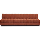 Meridian Quinn Cognac Chenille Fabric Modular Sofa IMAGE 4