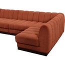 Meridian Quinn Cognac Chenille Fabric Modular Sectional IMAGE 10