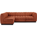  Manufacturer Color_Cognac -- Meridian Quinn Fabric 4 pc Sectional IMAGE 4