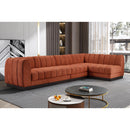  Manufacturer Color_Cognac -- Meridian Quinn Fabric 5 pc Sectional IMAGE 2
