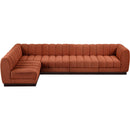  Manufacturer Color_Cognac -- Meridian Quinn Fabric 5 pc Sectional IMAGE 5