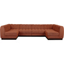 Meridian Quinn Cognac Chenille Fabric Modular Sectional IMAGE 4