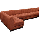 Meridian Quinn Cognac Chenille Fabric Modular Sectional IMAGE 14