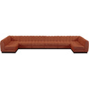 Meridian Quinn Cognac Chenille Fabric Modular Sectional IMAGE 5