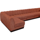 Meridian Quinn Cognac Chenille Fabric Modular Sectional IMAGE 13