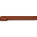Meridian Quinn Cognac Chenille Fabric Modular Sectional IMAGE 4