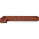 Meridian Quinn Cognac Chenille Fabric Modular Sectional IMAGE 5