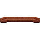 Meridian Quinn Cognac Chenille Fabric Modular Sectional IMAGE 4