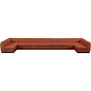 Meridian Quinn Cognac Chenille Fabric Modular Sectional IMAGE 5