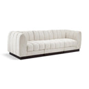  Manufacturer Color_Cream -- Quinn 101" Cream Chenille Fabric Upholstered 3 pc Modular Sofa IMAGE 1