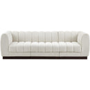  Manufacturer Color_Cream -- Quinn 101" Cream Chenille Fabric Upholstered 3 pc Modular Sofa IMAGE 4