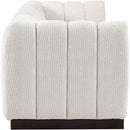  Manufacturer Color_Cream -- Quinn 101" Cream Chenille Fabric Upholstered 3 pc Modular Sofa IMAGE 7