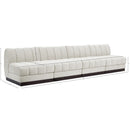  Manufacturer Color_Cream -- Quinn 128" Cream Chenille Fabric Upholstered 4 pc Armless Modular Sofa IMAGE 10