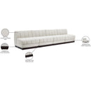  Manufacturer Color_Cream -- Quinn 128" Cream Chenille Fabric Upholstered 4 pc Armless Modular Sofa IMAGE 11