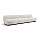  Manufacturer Color_Cream -- Quinn 128" Cream Chenille Fabric Upholstered 4 pc Armless Modular Sofa IMAGE 1