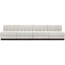 Meridian Quinn Cream Chenille Fabric Modular Sofa IMAGE 4