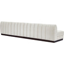  Manufacturer Color_Cream -- Quinn 128" Cream Chenille Fabric Upholstered 4 pc Armless Modular Sofa IMAGE 6