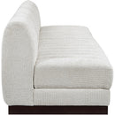  Manufacturer Color_Cream -- Quinn 128" Cream Chenille Fabric Upholstered 4 pc Armless Modular Sofa IMAGE 7