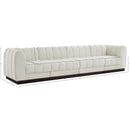  Manufacturer Color_Cream -- Quinn 133" Cream Chenille Fabric Upholstered 4 pc Modular Sofa IMAGE 10