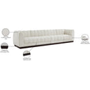 Manufacturer Color_Cream -- Quinn 133" Cream Chenille Fabric Upholstered 4 pc Modular Sofa IMAGE 11