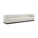  Manufacturer Color_Cream -- Quinn 133" Cream Chenille Fabric Upholstered 4 pc Modular Sofa IMAGE 1