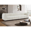  Manufacturer Color_Cream -- Quinn 133" Cream Chenille Fabric Upholstered 4 pc Modular Sofa IMAGE 2