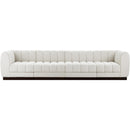  Manufacturer Color_Cream -- Quinn 133" Cream Chenille Fabric Upholstered 4 pc Modular Sofa IMAGE 4