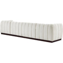  Manufacturer Color_Cream -- Quinn 133" Cream Chenille Fabric Upholstered 4 pc Modular Sofa IMAGE 6