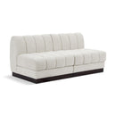 Meridian Quinn Cream Chenille Fabric Modular Sofa IMAGE 1