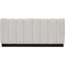  Manufacturer Color_Cream -- Quinn 64" Cream Chenille Fabric Upholstered 2 pc Armless Modular Loveseat IMAGE 3
