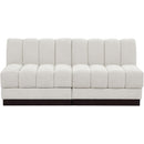  Manufacturer Color_Cream -- Quinn 64" Cream Chenille Fabric Upholstered 2 pc Armless Modular Loveseat IMAGE 4