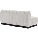  Manufacturer Color_Cream -- Quinn 64" Cream Chenille Fabric Upholstered 2 pc Armless Modular Loveseat IMAGE 6