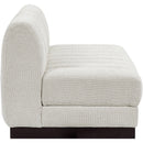 Manufacturer Color_Cream -- Quinn 64" Cream Chenille Fabric Upholstered 2 pc Armless Modular Loveseat IMAGE 7
