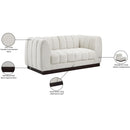  Manufacturer Color_Cream -- Quinn 69" Cream Chenille Fabric Upholstered 2 pc Modular Loveseat IMAGE 11