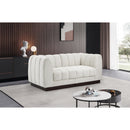  Manufacturer Color_Cream -- Quinn 69" Cream Chenille Fabric Upholstered 2 pc Modular Loveseat IMAGE 2