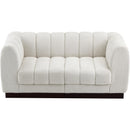  Manufacturer Color_Cream -- Quinn 69" Cream Chenille Fabric Upholstered 2 pc Modular Loveseat IMAGE 5