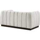  Manufacturer Color_Cream -- Quinn 69" Cream Chenille Fabric Upholstered 2 pc Modular Loveseat IMAGE 6