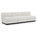  Manufacturer Color_Cream -- Quinn 96" Cream Chenille Fabric Upholstered 3 pc Armless Modular Sofa IMAGE 10