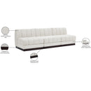  Manufacturer Color_Cream -- Quinn 96" Cream Chenille Fabric Upholstered 3 pc Armless Modular Sofa IMAGE 11