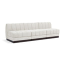  Manufacturer Color_Cream -- Quinn 96" Cream Chenille Fabric Upholstered 3 pc Armless Modular Sofa IMAGE 1