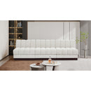  Manufacturer Color_Cream -- Quinn 96" Cream Chenille Fabric Upholstered 3 pc Armless Modular Sofa IMAGE 2