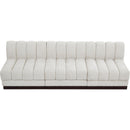  Manufacturer Color_Cream -- Quinn 96" Cream Chenille Fabric Upholstered 3 pc Armless Modular Sofa IMAGE 5