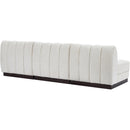  Manufacturer Color_Cream -- Quinn 96" Cream Chenille Fabric Upholstered 3 pc Armless Modular Sofa IMAGE 6