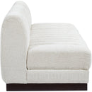  Manufacturer Color_Cream -- Quinn 96" Cream Chenille Fabric Upholstered 3 pc Armless Modular Sofa IMAGE 7
