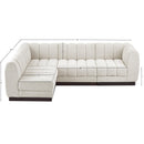  Manufacturer Color_Cream -- Quinn 101" Cream Chenille Fabric Upholstered 4 pc Modular Sectional IMAGE 15